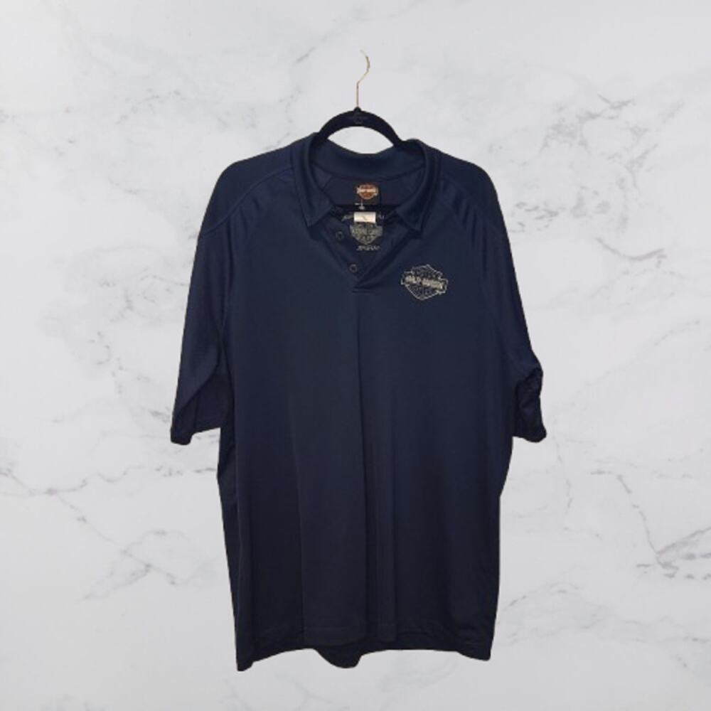 Harley Davidson "Viking Land" HD Brainerd MN Short Sleeve Blue Polo XXL